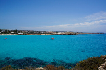 Fototapeta premium On the seashore of a tropical paradise in Cyprus