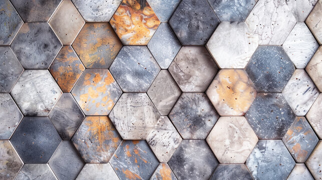 Footpath hexa pattern texture background, paving stones, floor pattern.