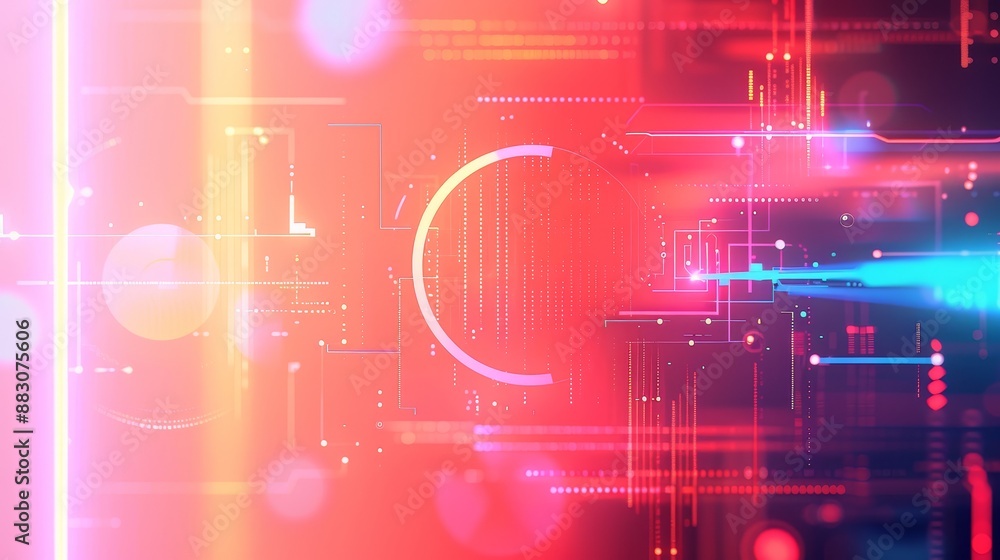 Poster abstract digital background with red and blue lights - abstract digital background with red and blue