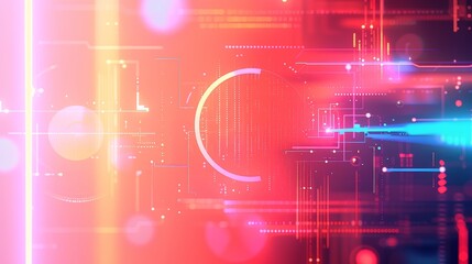 Obraz premium Abstract Digital Background with Red and Blue Lights - Abstract digital background with red and blue lights and glowing lines.