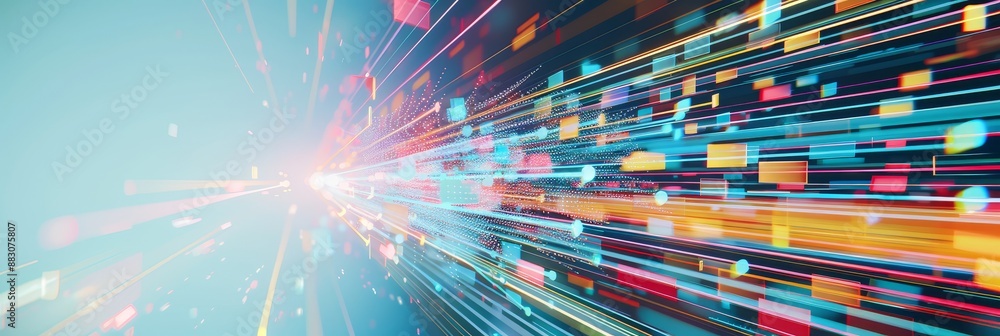Poster abstract digital stream - abstract digital stream of data and information, representing the speed an