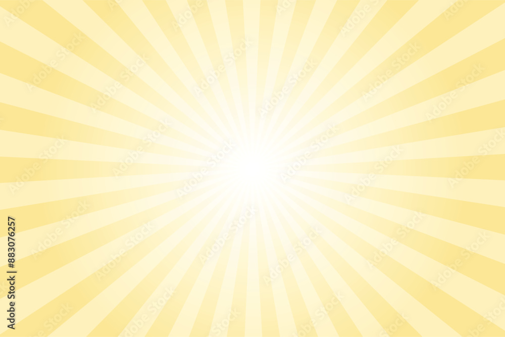 Aufkleber yellow background with white sun ray. pattern of starburst. abstract light saffron yellow texture wi