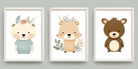 Baby poster print illustration.