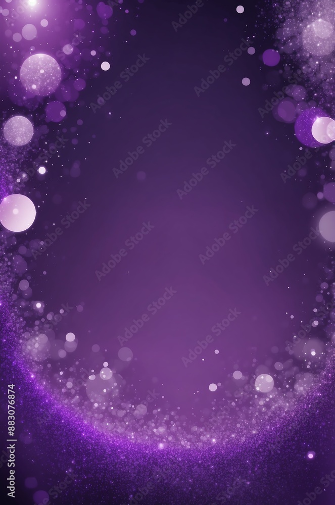 Wall mural purple glitters snd bokeh abstract theme background for banner or invitation card illustration art design