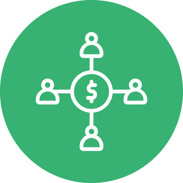 Crowdfunding Vector Line White Circles Multicolors