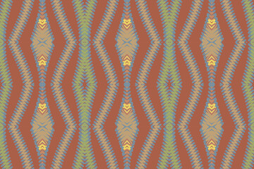 Ikat seamless pattern in tribal, folk embroidery, Mexican style. Aztec geometric art ornament print. Design for carpet, wallpaper, clothing, wrapping, fabric.