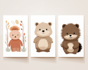 Fototapeta premium Baby poster print illustration.