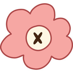 Cute hand drawn cross mark in the shape of flower. Diary note element with checkbox. Tick X, no sign for weekly planner, bullet journal, notebook template