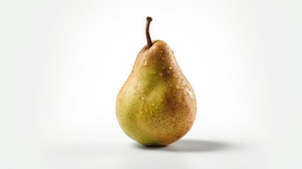 Scrumptious pear with water droplets isolated on white background