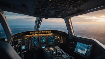Fototapeta premium An astronaut's view of the Earth from a spacecraft window. Generative Ai. 