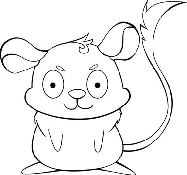 recommend clip art: Cute Gerbil Line Art for Coloring Page