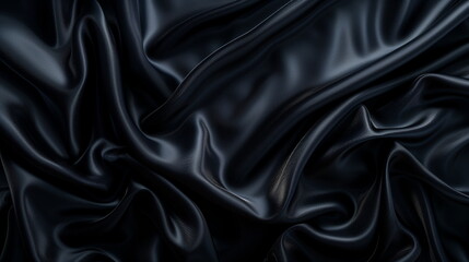 Obraz premium Dark soft shining folds of luxury silk , abstract background, textile