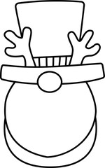 Christmas Gnome outline vector.
Isolated cute holiday gnome coloring svg.