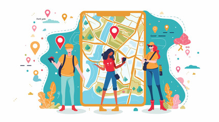 Obraz premium Gps Navigation Positioning Landing Page Template 