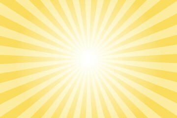 Yellow Background with White Sun Ray. Pattern of Starburst. Abstract Naples Yellow Texture with Light of Sunburst. Radial Beam of Sunlight. Retro Background with Flash. Design of Sunbeams.