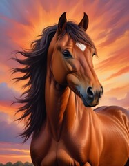 Obraz premium horse head painting