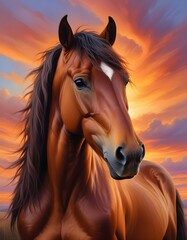 Obraz premium horse head painting