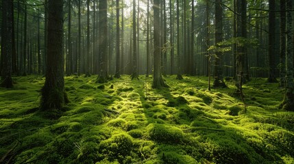 Obraz premium Verdant forests in peaceful ambiance