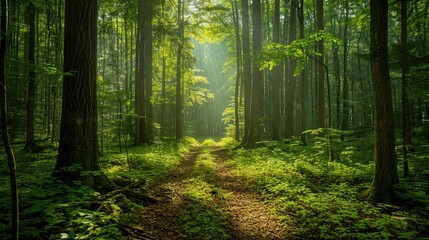 Fototapeta premium Verdant forests in peaceful ambiance