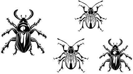 Set of Hand Drawn Insects or Small Animals Sketch Vector Illustration Isolated on White Background
Hand-sketched insects collection. Hand drawn beetles, bugs, moths,
bee set in vintage style. Entomolo