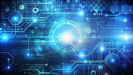 Obraz premium Abstract technological background with various tech elements, technology, digital, innovation, futuristic, data