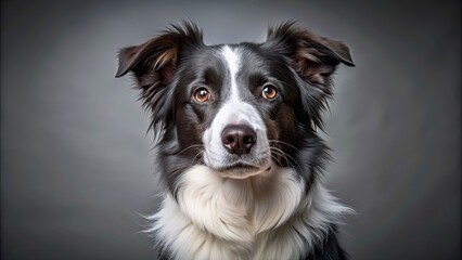 Fototapeta premium Beautiful Border Collie Mix Breed Dog sitting in a serene pose, border collie, mix breed, dog, beautiful, sitting, peaceful, serene