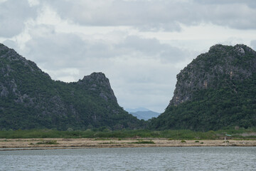 limestone mountain view In Sam Roi Yot National Park Prachuap Khiri Khan Province, Thailand