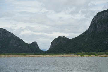 limestone mountain view In Sam Roi Yot National Park Prachuap Khiri Khan Province, Thailand