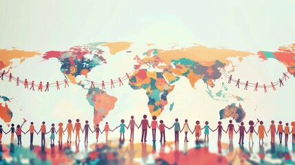 People from all over the world are thanking each other in their own languages. The banner shows how we are all connected.