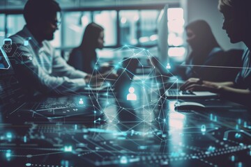 teamwork of cybersecurity professionals collaborating to address a cyber threat, virtual meeting spaces, importance of teamwork in defending against cyber attacks