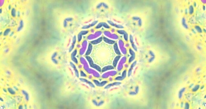 Abstract yellow and violet rosette pattern