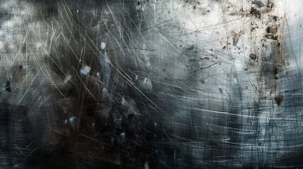 An abstract image showcasing a weathered blue metallic surface with intricate scratches, embodying themes of decay and artistic imperfection.