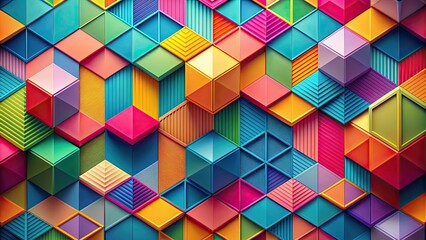 Abstract wallpaper with geometric shapes and vibrant colors, abstract,wallpaper, background,geometric, shapes, vibrant