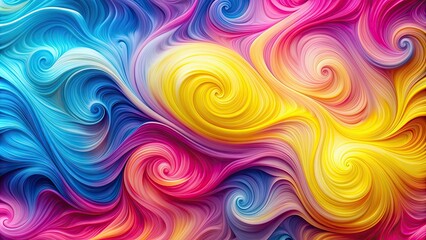 Abstract swirls and textures in pink, yellow, and blue colors, abstract, swirls, textures, pink, yellow, blue, vibrant