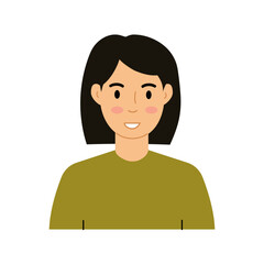 Woman With Short Black Hair Smiling