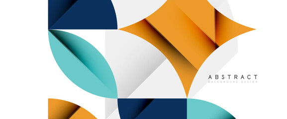 Obraz premium Minimal geometric elements on white. Petals, round triangles, star