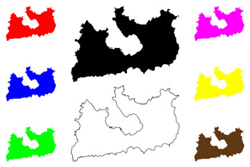 Milos island (Hellenic Republic, Greece, Aegean Sea) map vector illustration, scribble sketch Melos map