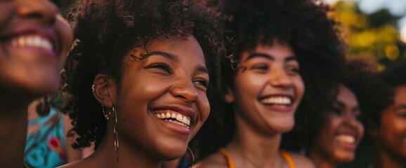 Obraz premium Happy women, their faces beaming with joy