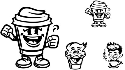 Big hand-drawn colored and monochrome sketch of ice cream or frozen,ice cream icon