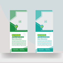 School rollup admission banner and rack card design template
