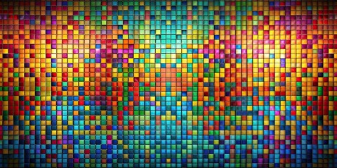 Abstract render of a vibrant mosaic , geometric, pattern, colorful, tile, abstract, digital art, design