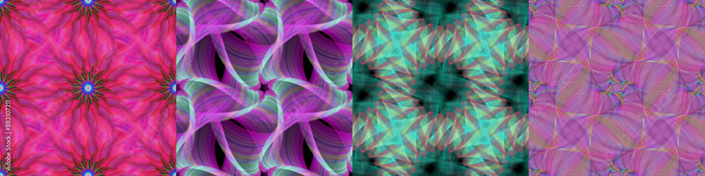 Poster seamless fractal pattern background collection