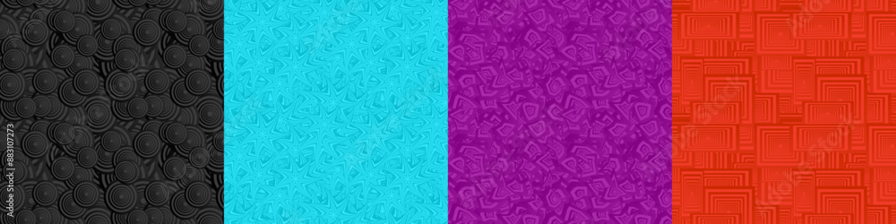 Poster seamless geometric pattern background set