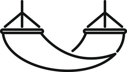 Double hammock icon representing a relaxing summer day, perfect for travel and leisure related designs
