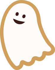 Cute Halloween White Ghost Ginger Cookies vector