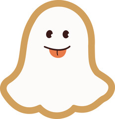 Cute Halloween White Ghost Ginger Cookies vector