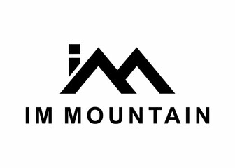 letter im mountain logo, design, Vector, illustration, creative icon, template
