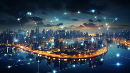 5G, 6G, Big data wireless network, high speed internet, cloud computing or connect diagram technology, Data storage, service, synchronize, online, financial, Connectivity global, smart city, Gen AI