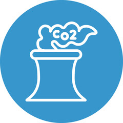 Carbondioxide Vector Line White Circles Multicolors