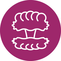 Nuclear Explosion Vector Line White Circles Multicolors